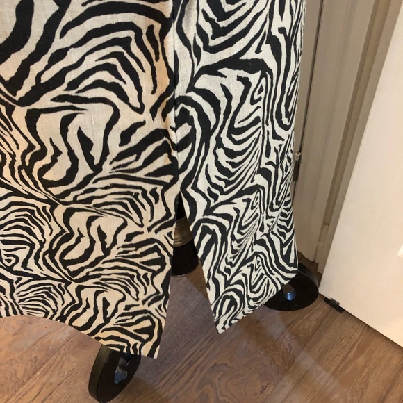 Unique Zebra Print , Heavy Raw Linen Dres, Sz M - Picture 4 of 12